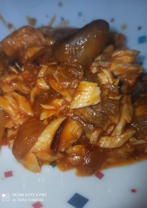 Una foto de Migas de Pescado en Salsa de Tomate