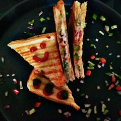 A picture of Vegetable cheese grill sandwich.