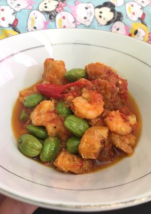 Foto resep Udang pete krupuk jangek sambalado