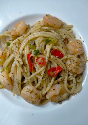 Foto resep Spaghetti Udang Pedas
