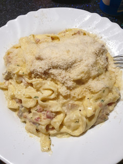 Una foto de Pasta a la carbonara