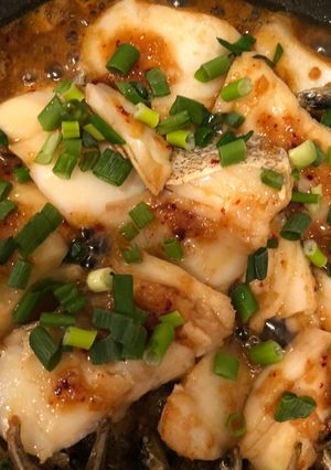 Hình của món Cá tuyết áp chảo cùng miso.
