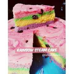 Rainbow Steam Cake রেসিপির প্রধান ছবি