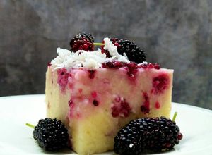 Foto resep Mulberry cheese cake steam🍇