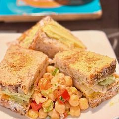 A picture of Chicken Cilantro Hummus Guacamole Sandwich.