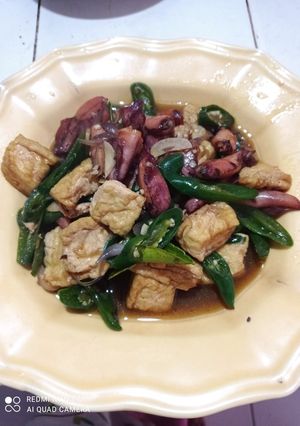 Foto resep Cumi asin tahu cabai hijau