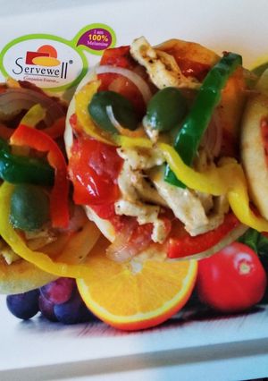 A picture of Home madeVeg mini pizza.