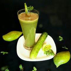 A picture of Raw mango and cucumber refreshing drink.