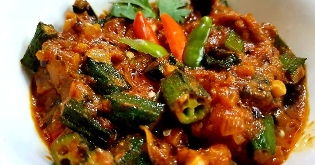 Dahi Masala Bhindi Okra In Spicy Yogurt Sauce Recipe By Kumkum