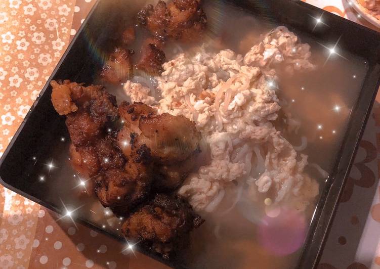 Resep Shirataki kuah + ayam goreng crispy DEBM yang nikmat