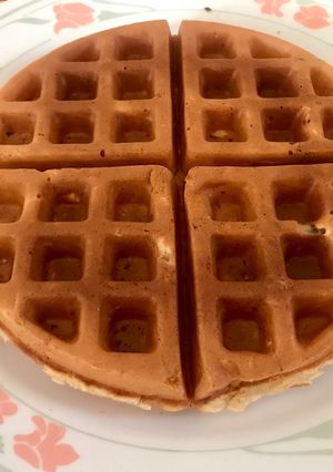 Una foto de Wafles de avena y almendras