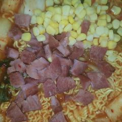 A picture of Simple Korean Army Stew or Budae Jjigae.