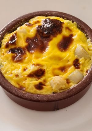 Une photo de Gratin de pétoncles et épinards