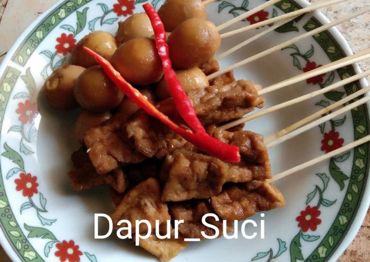 Resep Tahu dan telur puyuh Tusuk bumbu, Lezat