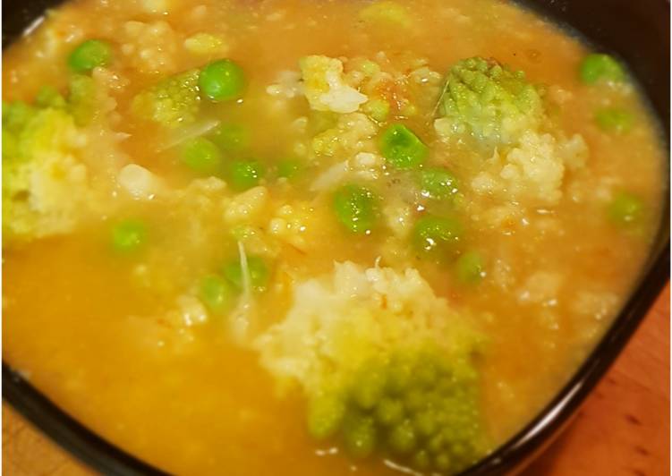 Zuppa di cavolo romanesco e piselli ♡