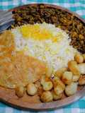 Ground beef Gheymeh with barberries (khoresh Gheymeh BA Zereshk)
