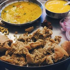 A picture of Bati with Red Lentil.