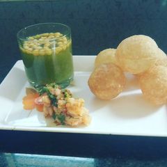 A picture of Pineapple Pani Puri.