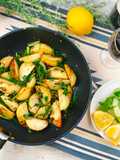 Umami Taste Potatoes with Shiitake Powder and Lots of Cilantro