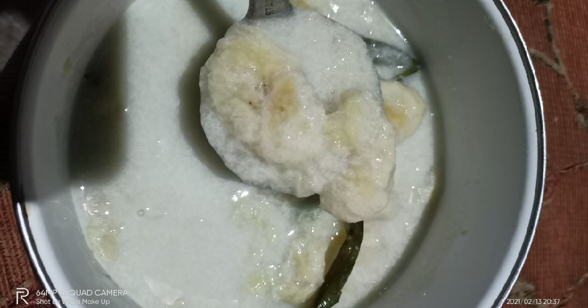 Pisang kuah susu menu buka puasa