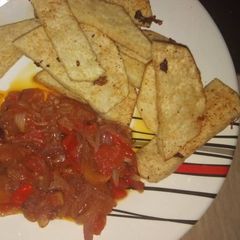 A picture of Yam with souce.