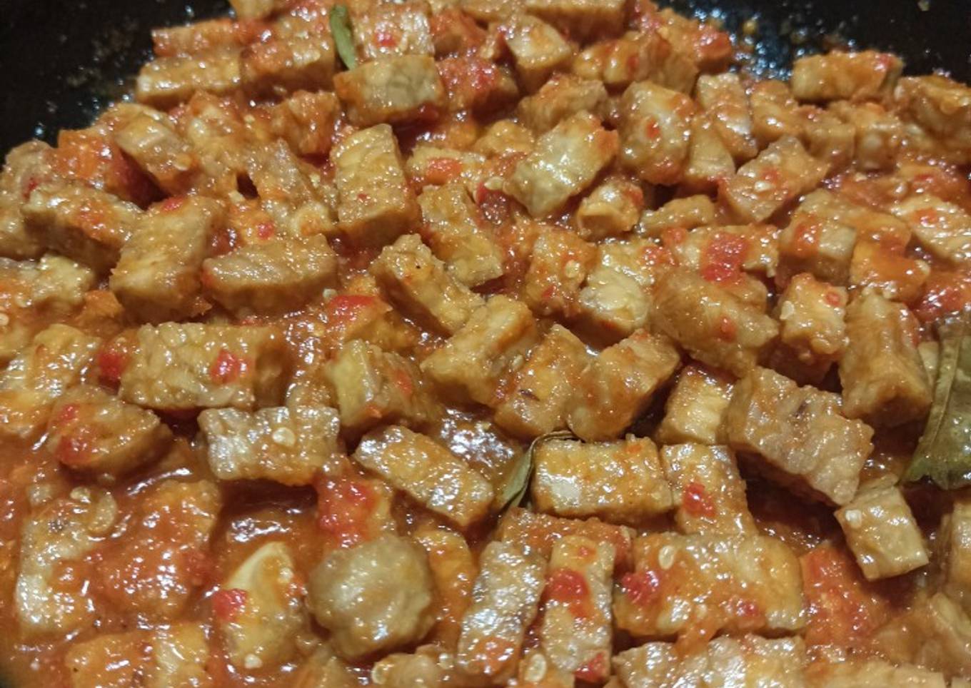 Sambel goreng tempe basah (Orek tempe basah)