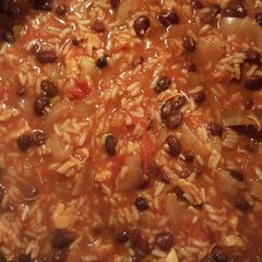 A picture of Chicken and rice chili soup.