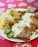 Petto di pollo croccante in salsa di yogurt