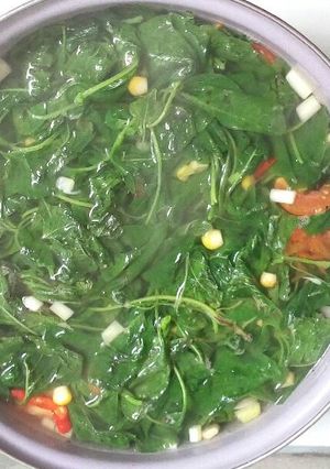 Foto resep Sup Bayam Jagung Manis