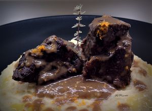Foto di Guancia di manzo brasata al Chianti con purè di patate