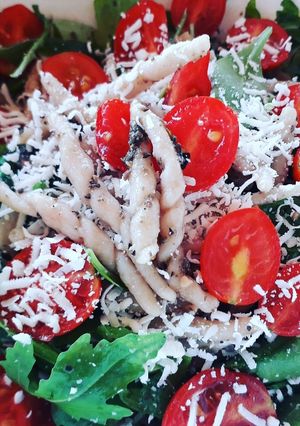 A picture of Cold Pasta with Tapenade Pesto.