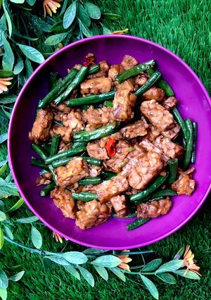 Foto resep Oseng tempe dan kacang panjang