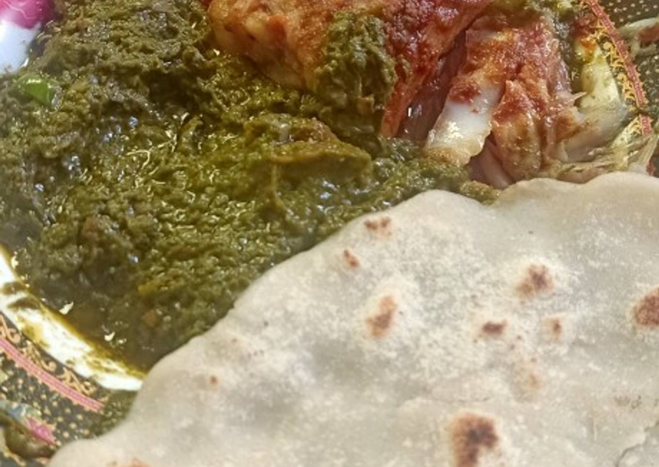 Fish with sarso ka saag