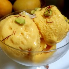 Alphonso Mango Ice cream A picture of Alphonso Mango Ice cream.
