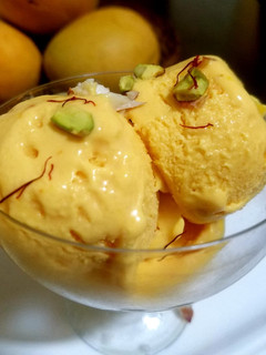 A picture of Alphonso Mango Ice cream.