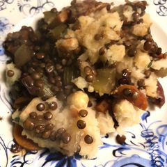 A picture of Shepherd’s pie with a celeriac mash - vegan.