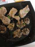 Solomillo al horno con champiñones