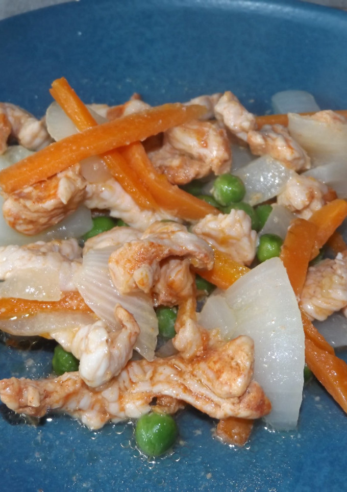 Una foto de Salteado de pavo al wok para dieta