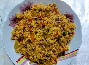 Una foto de Arroz a la jardinera