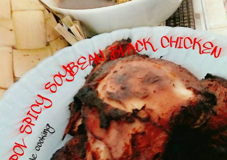 Resep Nampol spicy soybean black chicken (simple cooking), Enak Banget