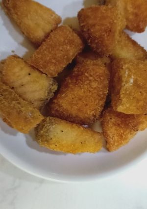 Hình của món Cá hồi chiên xù.