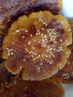 A picture of Sweet potato pancake.