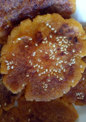 A picture of Sweet potato pancake.