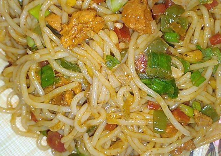 Simple Way to Make Any-night-of-the-week Spicy chicken spaghetti