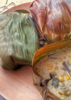 A picture of Botok Jagung Jamur Tahu Telur.
