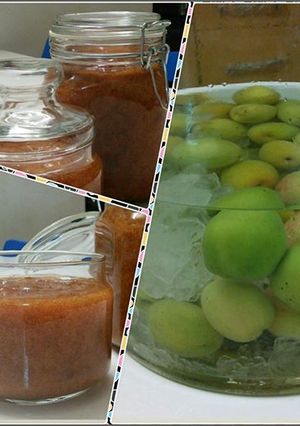 Hình của món Mơ xanh tuya & rượu mơ.