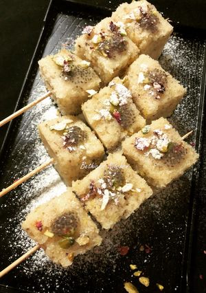 A picture of Sweet Semolina Dhokla.