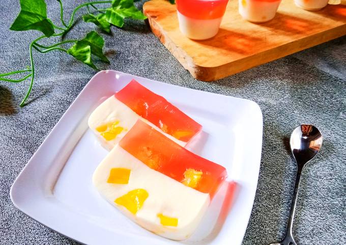 Resep Puding Susu Nangka Merah Putih Resep Puding Susu Nangka Merah Putih