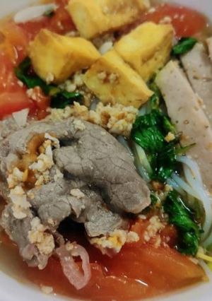 Hình của món Bún riêu cua bò giò (công thức đơn giản) (Cua biển+giấm táo).