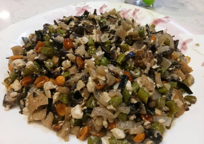 Recipe of Homemade Mixed Vege with Tofu and Peanuts